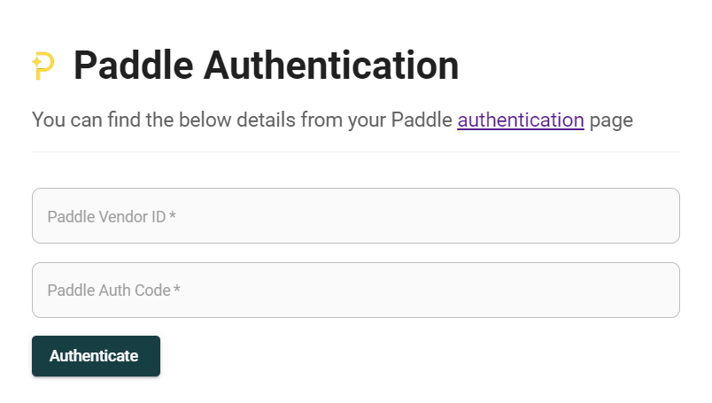 Paddle API key in ParityDeals